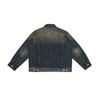 Unisex Oversized Jeans Jacket with Vintage-Washed Effect and Chest Pockets Fashion Glam