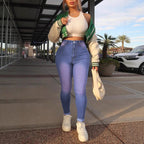 Women High-waisted, figure-shaping super stretch skinny jeans with ankle-length fit Fashion Glam