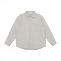 Unisex Oversize-Long Sleeve Shirt in Boxy Cut with Chest Pocket and Curved Hem Fashion Glam