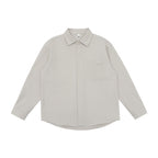 Unisex Oversize-Long Sleeve Shirt in Boxy Cut with Chest Pocket and Curved Hem Fashion Glam