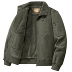 Men's teddy-lined pilot bomber jacket with sherpa lining and arm pocket Fashion Glam