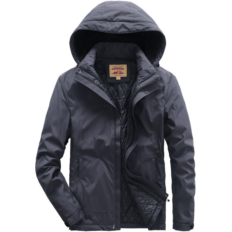 Men's water-repellent padded thermal jacket with adjustable hood and windproof membrane Fashion Glam