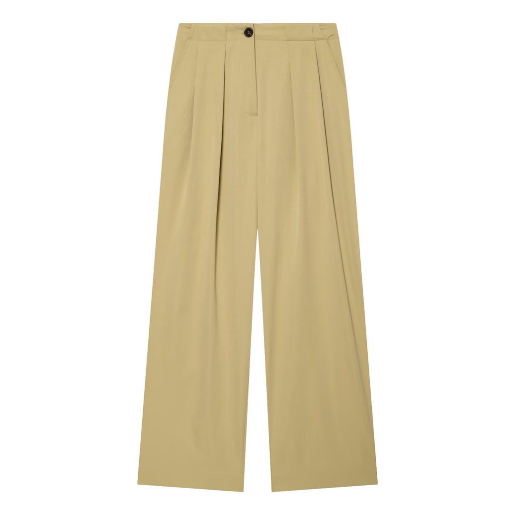 Women wide high-waisted pleated trousers with wide leg Fashion Glam