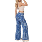 Ladies Cargo-Flared-Jeans with Camouflage Wash Fashion Glam