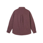 Men's Oversize Checkered Shirt with Rounded Hem and Diagonal Breast Pocket Detail Fashion Glam