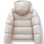 Women's Short Puffer Jacket with XXL Hood and Square Quilting Fashion Glam