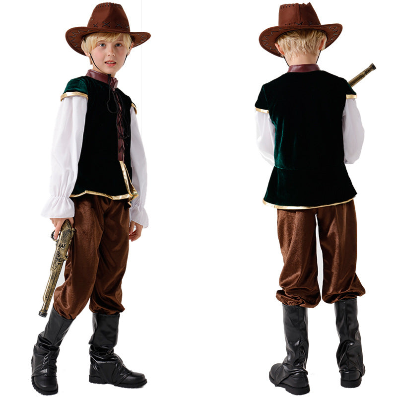 Boys Wild West Costume with Hat and Pistol Fashion Glam