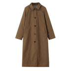 Women's longer minimalist trench coat with checked lining Fashion Glam