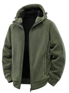 Men's Padded Hooded Fleece Jacket with Teddy Lining and Full-Length Zip Fashion Glam