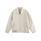Men's Lightweight Boxy Transitional Jacket with Shirt Collar and Concealed Zipper Fashion Glam