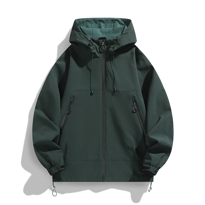 Men's Technical Wind and Water Repellent Hooded Jacket with Adjustable Hem Fashion Glam