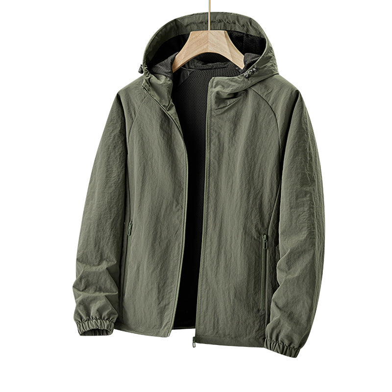 Men's Ultralight Hooded Windbreaker with Mesh Lining and Water-Repellent Exterior Fashion Glam