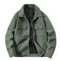 Men's Ribbed Cord Overshirt Jacket with Quilted Inner Lining and Chest Flaps Fashion Glam