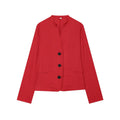 Women's short blazer without collar with straight hem and three buttons Fashion Glam