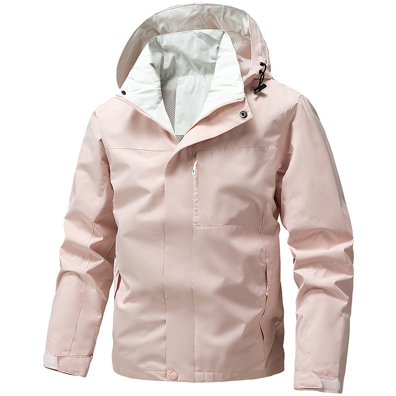 Men's water and windproof functional outdoor jacket with hood, breathable mesh lining and concealed front zip Fashion Glam