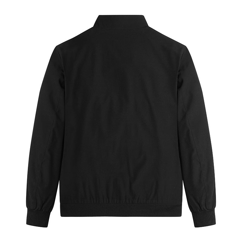 Men's lightweight blouson jacket with stand-up collar, striped lining, and zippered pockets Fashion Glam