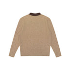Men's Long-Sleeved Polo Sweater made of fine rib knit with contrasting collar Fashion Glam
