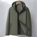 Men's Lightweight Softshell Hybrid Jacket with Hood, Breathable Mesh Lining and Hidden Zip Pockets Fashion Glam
