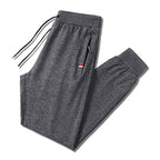 Men's Slim-Fit Jogging Pants with Elastic Ribbed Waistband, Drawstring and Zipper Pockets Fashion Glam