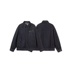 Men's Boxy Denim Jacket with Full Zip, Chest Zip Pocket and Shirt Collar Fashion Glam
