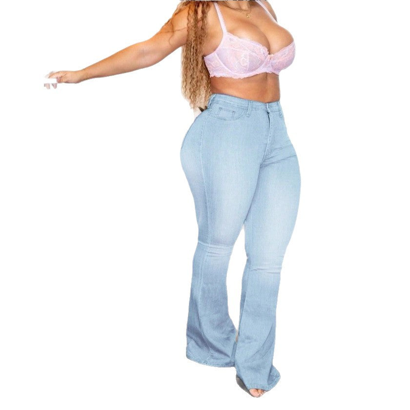 Ladies shaping high-waist flared jeans made of super stretch denim with butt-lift effect Fashion Glam
