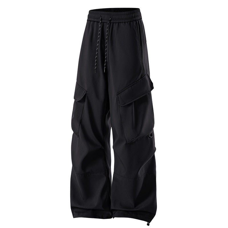Men's Baggy Cargo Pants with Elastic Waistband, Multifunctional Pockets, and Adjustable Hem Fashion Glam