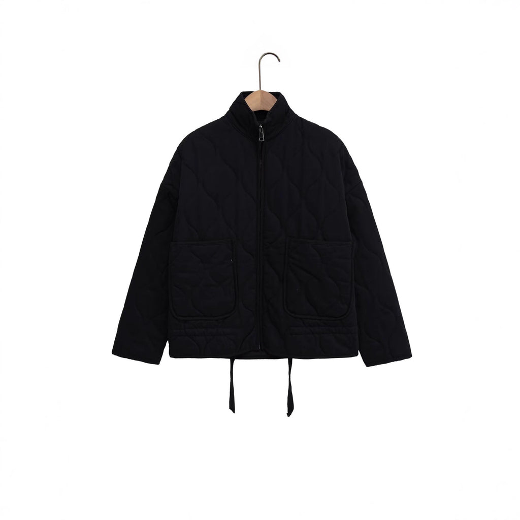 Women’s quilted jacket with stand-up collar, cushion quilting and drawstring Fashion Glam