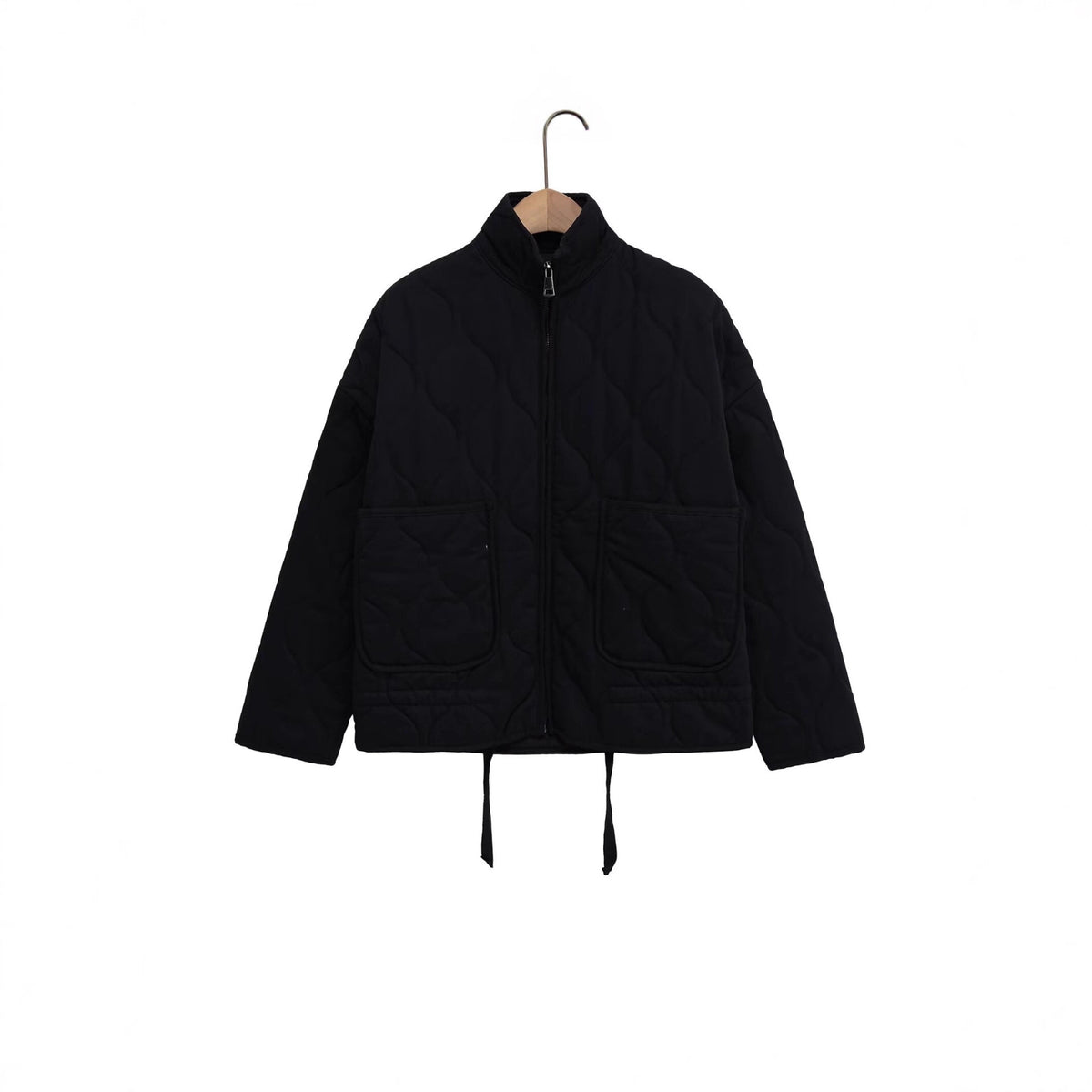 Women’s quilted jacket with stand-up collar, cushion quilting and drawstring Fashion Glam