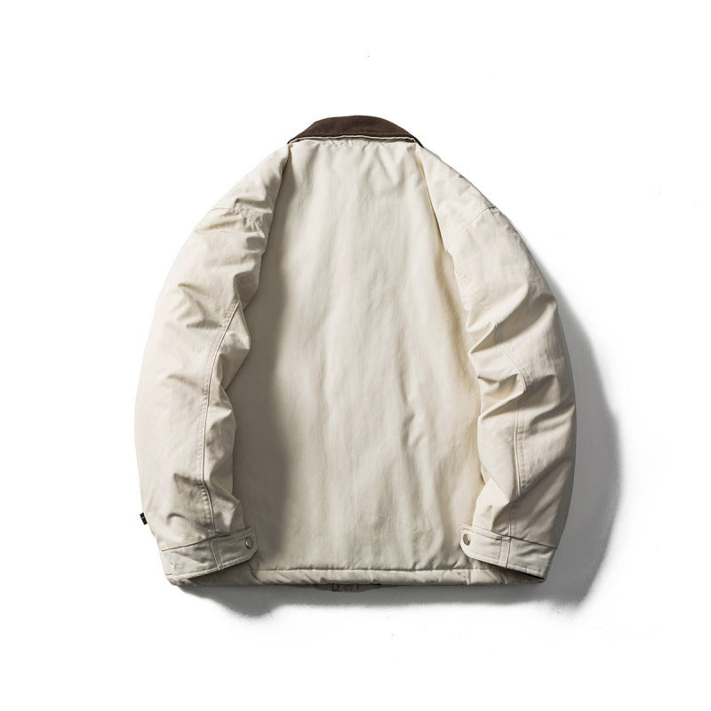 Unisex Padded Boxy Field Jacket with Cord Collar, Flap Pockets and Drawstring Fashion Glam