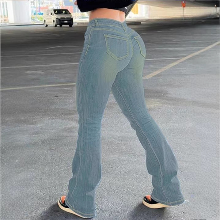 Ladies low-rise sculpting bootcut jeans with V-seam and slight stretch Fashion Glam
