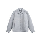 Unisex Boxy-Zip-Sweat jacket with shirt collar, concealed seams, and slit pockets Fashion Glam