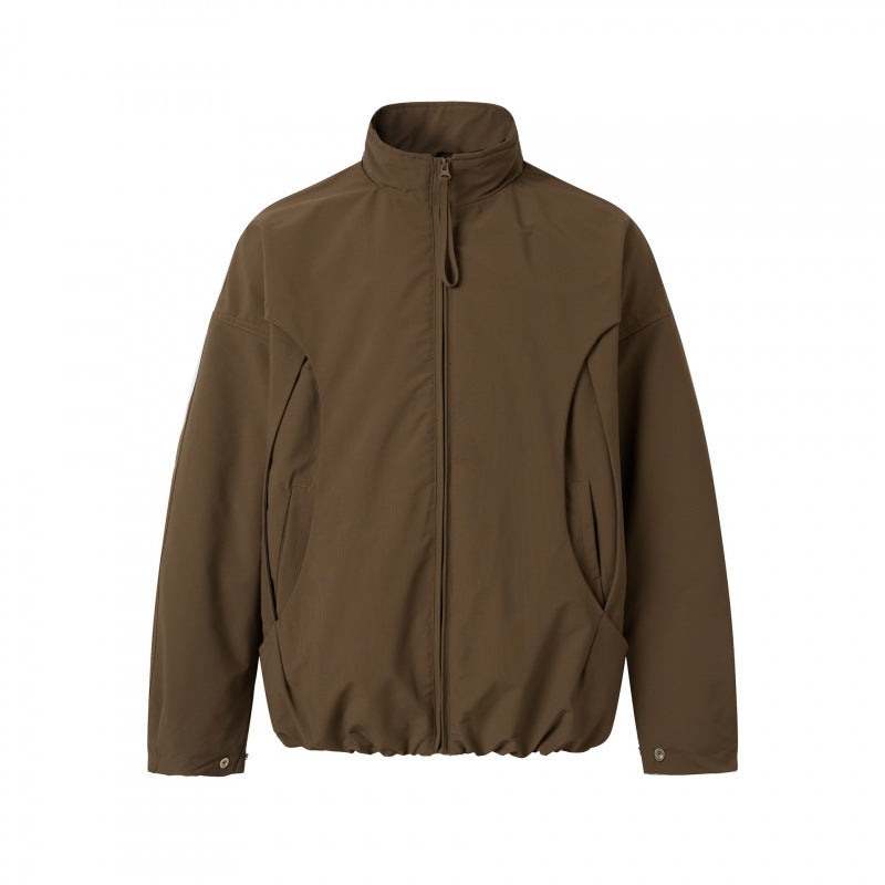 Unisex Lightweight technical blouson with stand-up collar, full-length zipper and drawstring hem Fashion Glam
