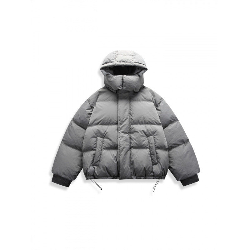 Unisex Short Padded Jacket with Hood, High Stand-Up Collar, and Adjustable Hem Fashion Glam