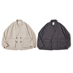 Unisex Boxy Overjacket with double-breasted button placket, large utility patch pockets and short boxy cut Fashion Glam