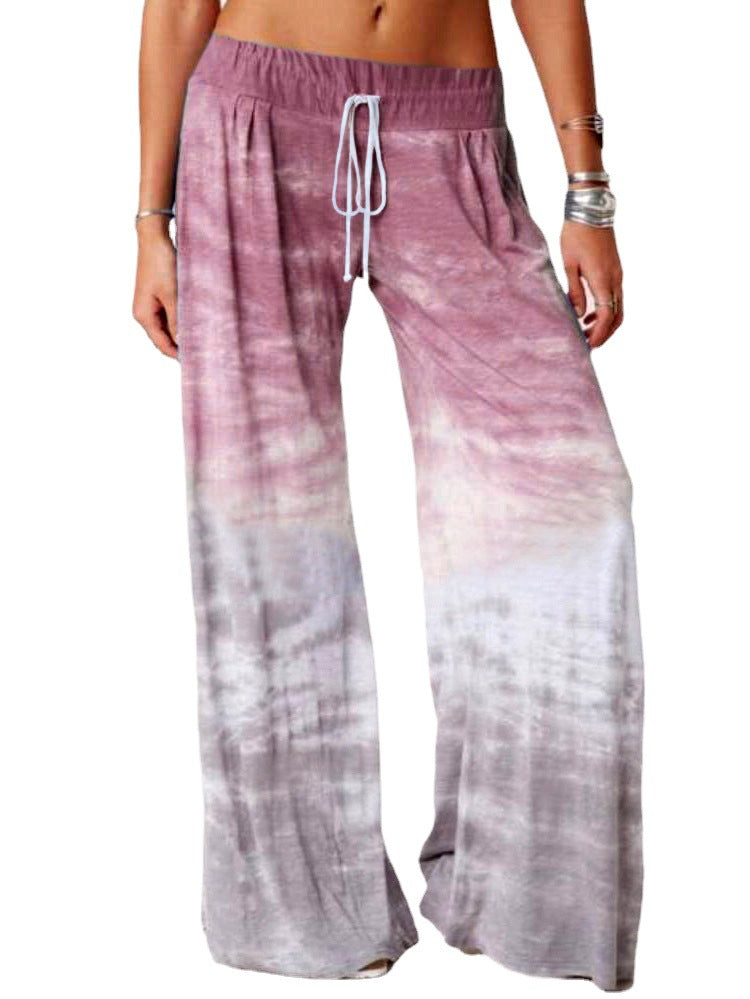 Ladies wide batik pants with drawstring, pleats, and side pockets Fashion Glam