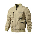 Men's Tactical Bomber Jacket in Field Look with Modular Outer Pockets and Elastic Hem Fashion Glam