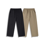 Unisex Wide Relaxed Pants with Elastic Waistband, Drawstring and Decorative Stitching Fashion Glam