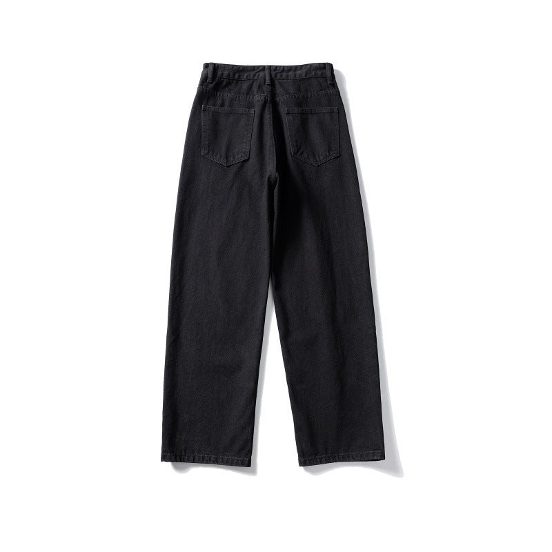 Women's high-waisted wide jeans made of sturdy denim with a straight leg Fashion Glam