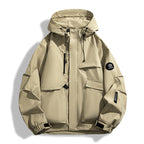 Men's Water-Repellent Utility Outdoor Jacket with Hood, Multiple Pockets and Windproof Membrane Fashion Glam