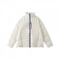 Unisex Boxy padded jacket with high stand-up collar and contrasting two-way zipper Fashion Glam