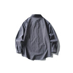 Men's loosely cut oversized shirt with fine Vichy check, chest pocket and rounded hem Fashion Glam
