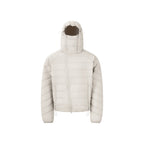 Unisex lightweight padded hooded jacket with thermo insulation, stand-up collar and concealed zipper Fashion Glam