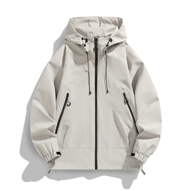 Men's Technical Wind and Water Repellent Hooded Jacket with Adjustable Hem Fashion Glam