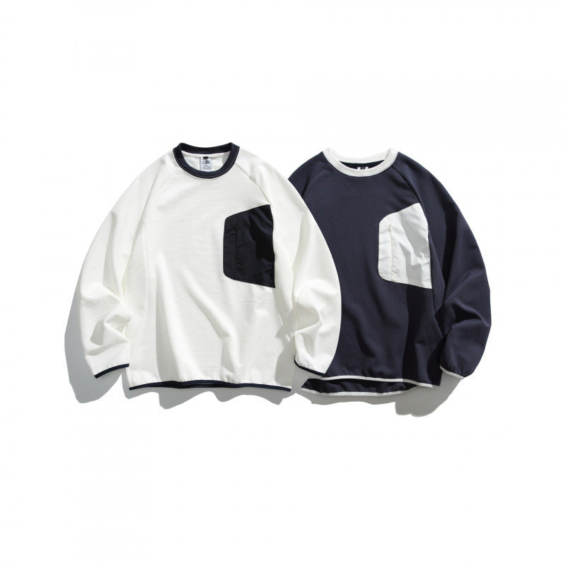 Unisex Oversize Sweatshirt with contrasted chest pocket and raglan sleeves Fashion Glam