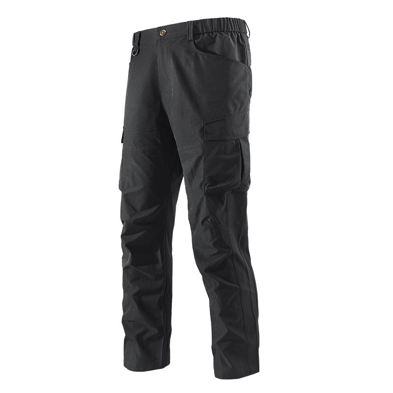 Men's Robust-Constructive Cargo Trekking Pants with Elastic Waistband and Multiple Pockets Fashion Glam