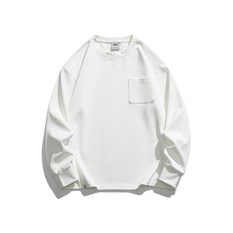 Unisex Oversize Rib Long Sleeve Shirt with Chest Pocket, Raglan Sleeves and Ribbed Cuffs Fashion Glam
