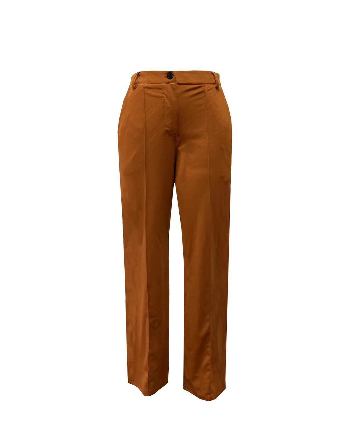 Women high-waisted straight-cut suit trousers with crease Fashion Glam