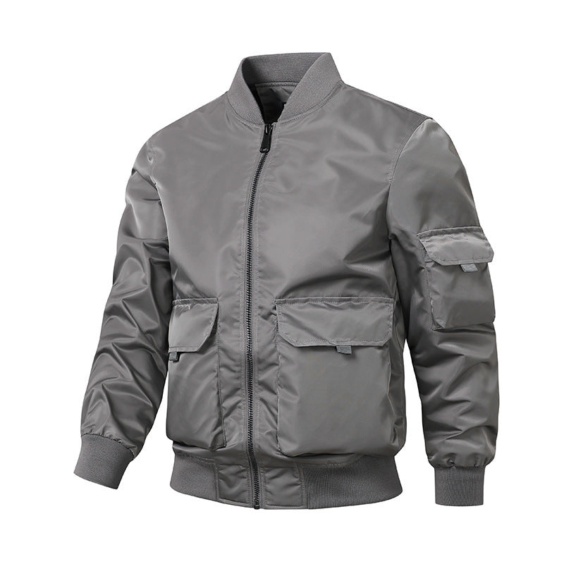 Men's bomber jacket in utility style with wind-resistant shell, multiple pockets and ribbed cuffs Fashion Glam
