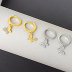 Ladies earrings with elegant butterfly design and sparkling details Fashion Glam