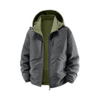 Men's thermo field jacket with fleece lining, hood and front pockets Fashion Glam